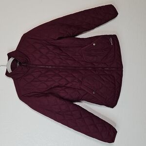 Eddie Bauer Burgundy Quilted Jacket Women’s M | Lightweight Puffer Coat Wine Red